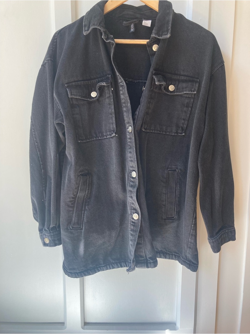 H&M | Black Oversized Denim Chore Jacket - Picture 2 of 8